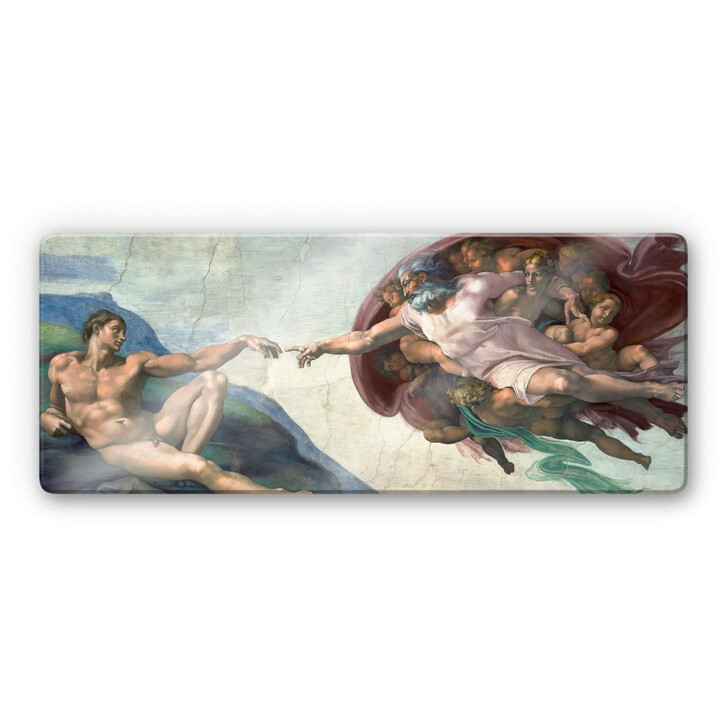 Glasbild Michelangelo - Die Erschaffung des Adam - WA125553