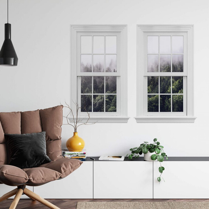3D Wandtattoo Doppelfenster Nebliger Wald - WA298382