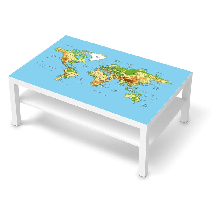 Klebefolie IKEA Lack Tisch 118x78cm - Geografische Weltkarte - CR111494