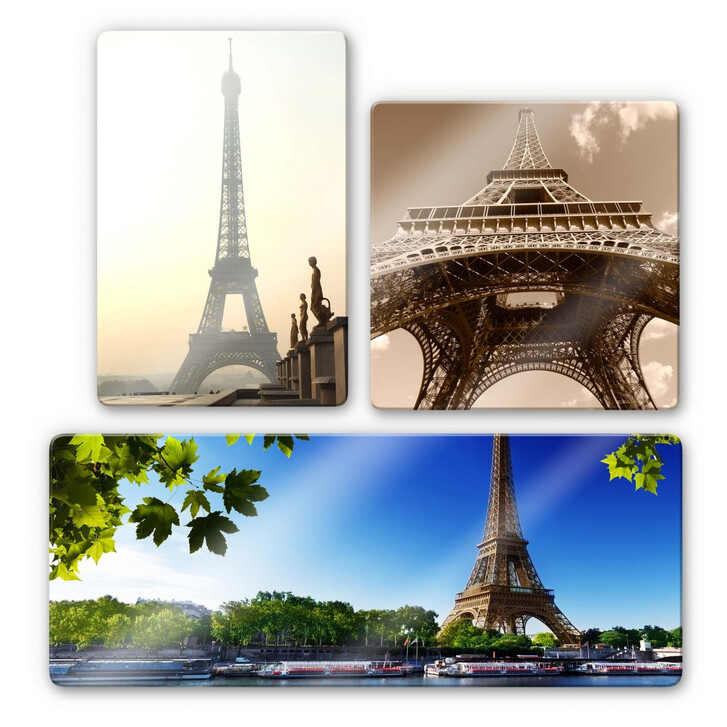 Glasbild Eiffelturm 3 (3-teilig) - WA122486