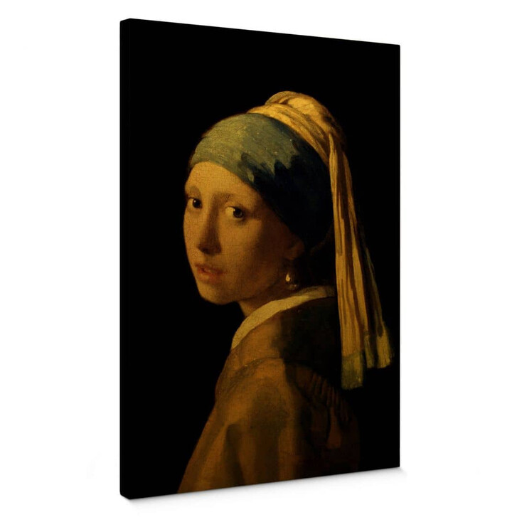 Leinwandbild mit Goldeffekt Vermeer - Das Mädchen mit dem Perlenohrgehänge - WA335716