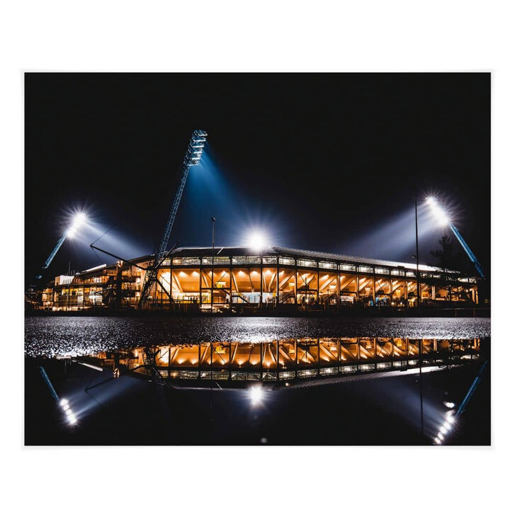 Poster FC Hansa Rostock Stadion bei Nacht- 100x80cm - WA355139
