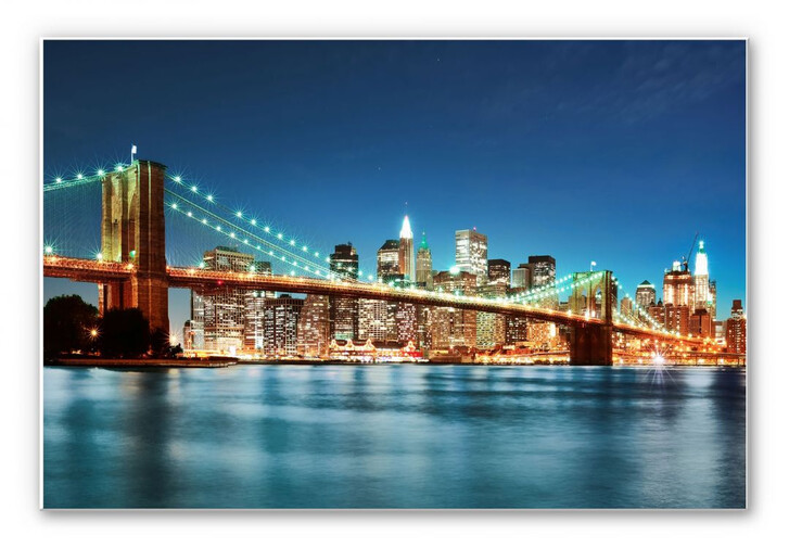 Wandbild Glasbild - Lights in New York City 02 - WA192846