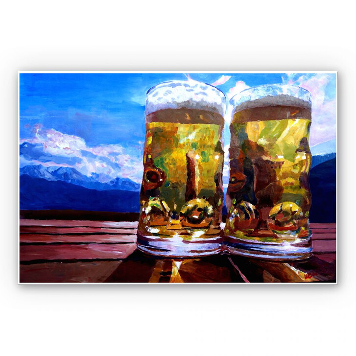 Hartschaumbild Bleichner - Zwei Bier in den Bergen - WA129635