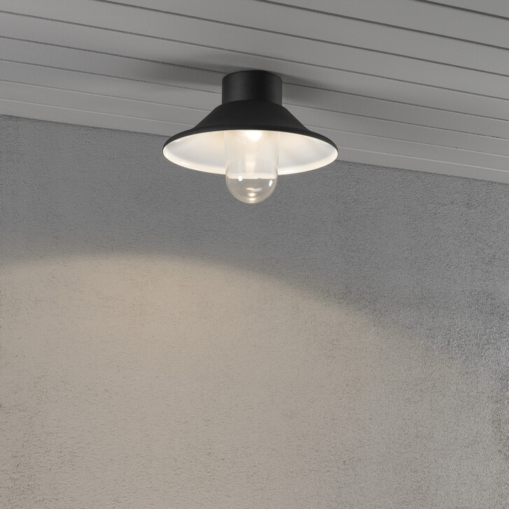 Modische LED Deckenleuchte aus Aluminium in schwarz und Glas in klar - CL106991