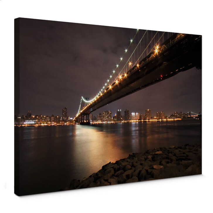 Leinwandbild Manhattan Bridge at Night - WA142048