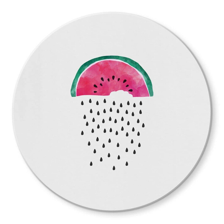 Glasbild Orara Studio - Wassermelonen Regen - Rund - WA332208