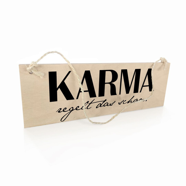 Holzschild Karma regelt das schon - WA295756