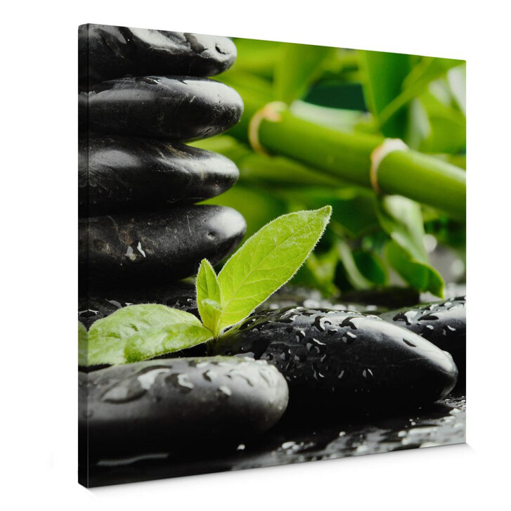 Leinwandbild Black Zen Stones - Quadratisch - WA306798