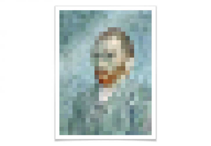 Poster Pixelart - van Gogh - Selbstbildnis 1889 - WA165773