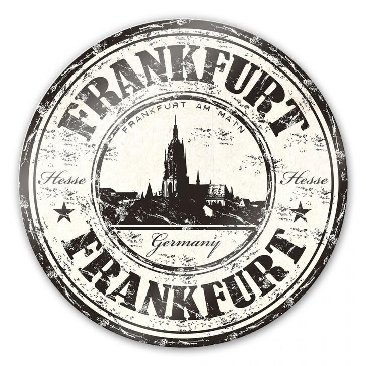 Glasbild Poststempel Frankfurt - rund - WA126861