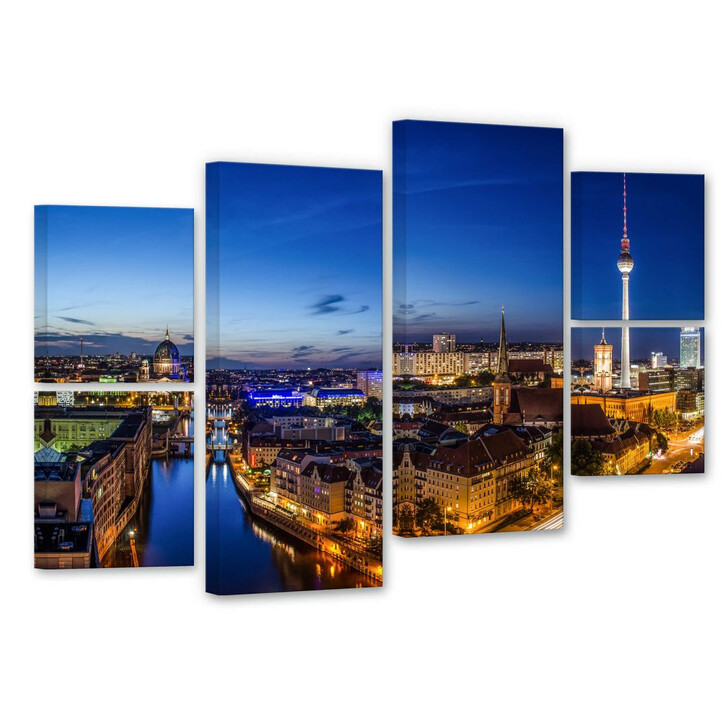 Leinwandbild Berlin Panorama (6-teilig) - WA136105