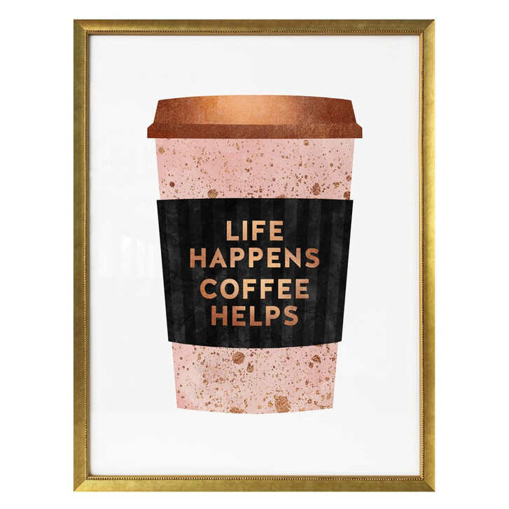 Poster Fredriksson - Life happens Coffee helps - WA257648