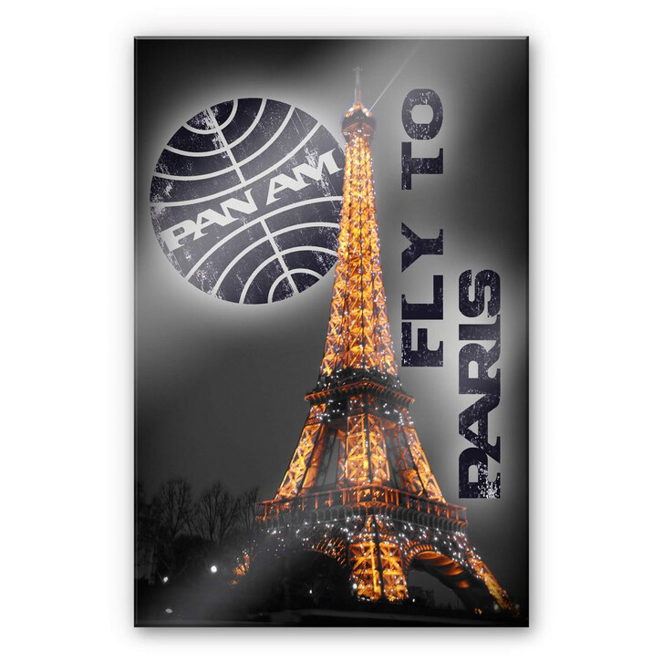 Acrylglasbild PAN AM - Paris Eiffelturm beleuchtet - WA230479