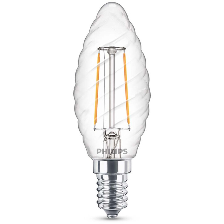 Philips LED Lampe ersetzt 25W, E14 Kerzeform ST35. klar, warmweiss, 250 Lumen, nicht dimmbar, 1er Pack Energieklasse A&&