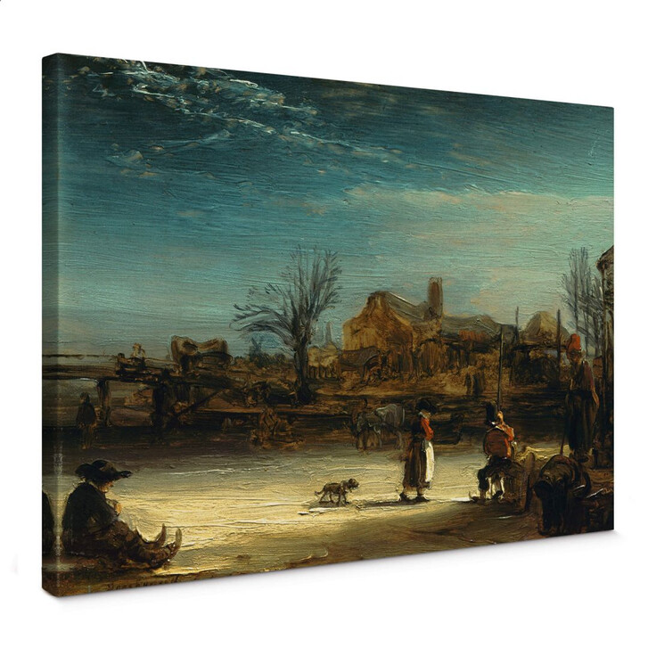 Leinwandbild Rembrandt - Winterlandschaft - WA144326
