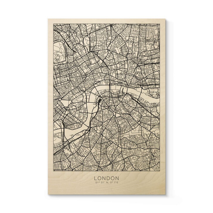 Holzposter Stadtplan London - WA300033
