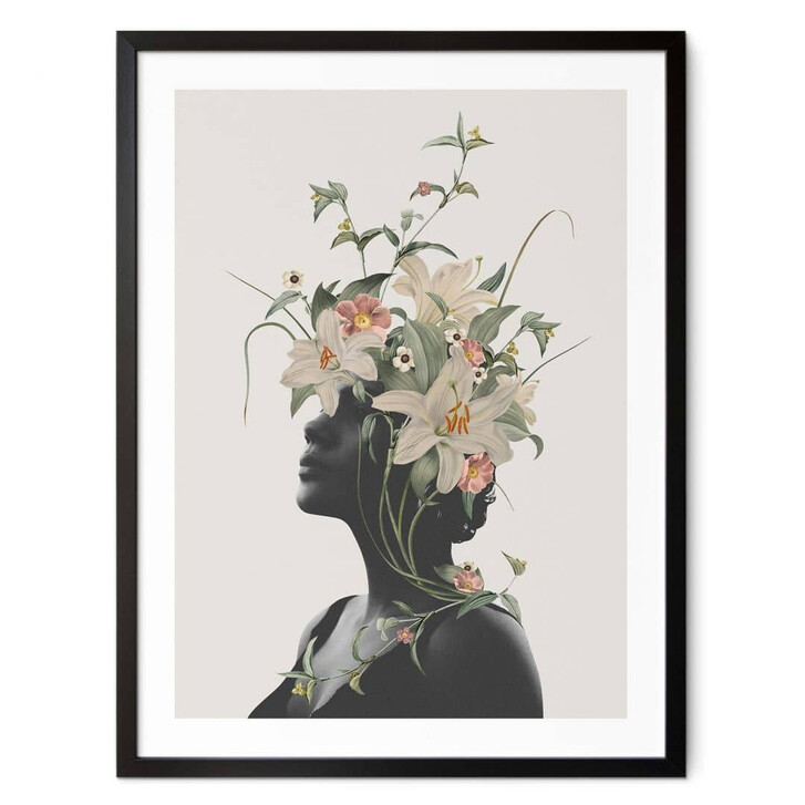 Poster Frida Floral Studio - Frauensilhouette mit Lilienblüten - WA355204