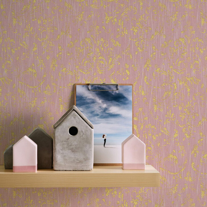 Architects Paper Textiltapete Metallic Silk Barocktapete mit Ornamenten metallic, rosa - WA114355