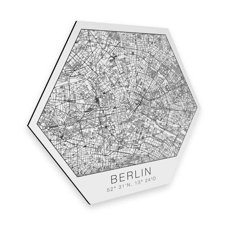 Hexagon - Alu-Dibond - Stadtplan Berlin - WA262930