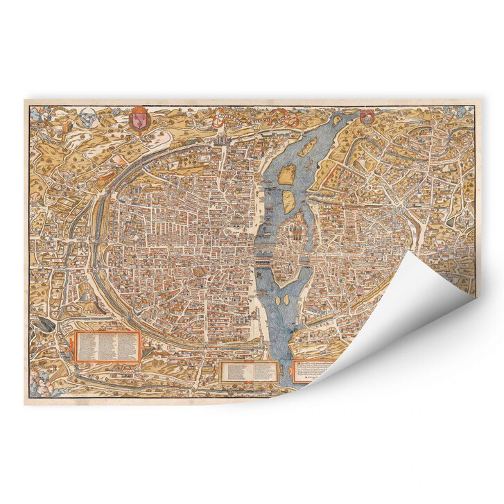 Wallprint Historische Karte von Paris - WA184548