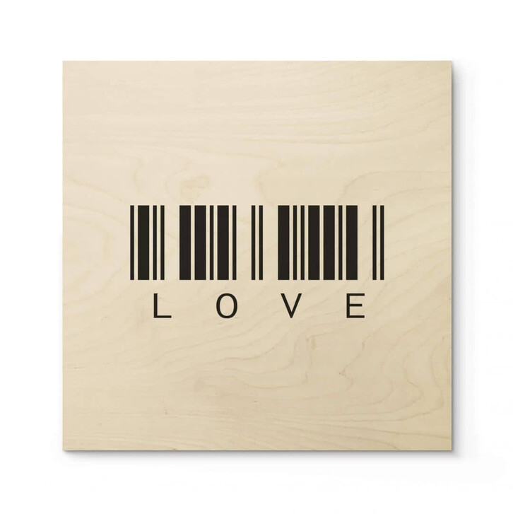Holzposter Barcode Love - Quadratisch - WA316258