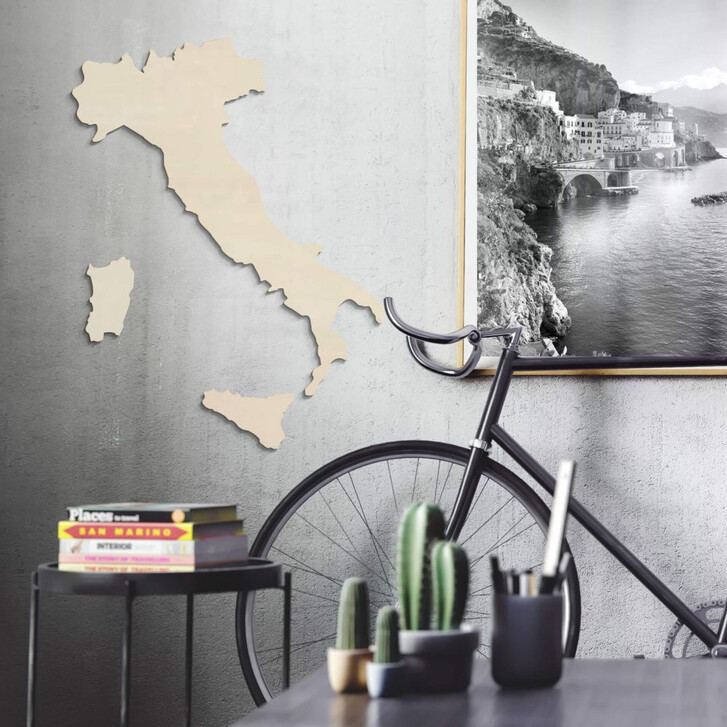 Holzkunst Pappel Furnier - Karte Italien - WA263633