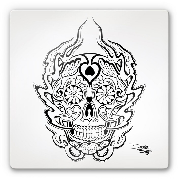 Glasbild Miami Ink Mexikanische Totenmaske 1 - WA125485