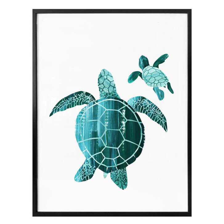 Poster Goed Blauw - Schildkrötenfamilie - WA247548