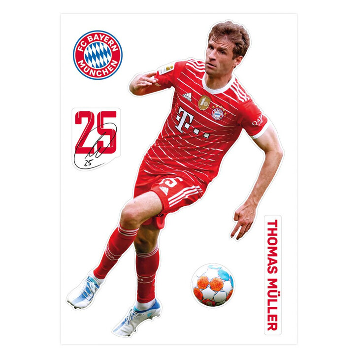 Wandsticker Wandtattoo FC Bayern Thomas Müller - 50x70cm - WA350770