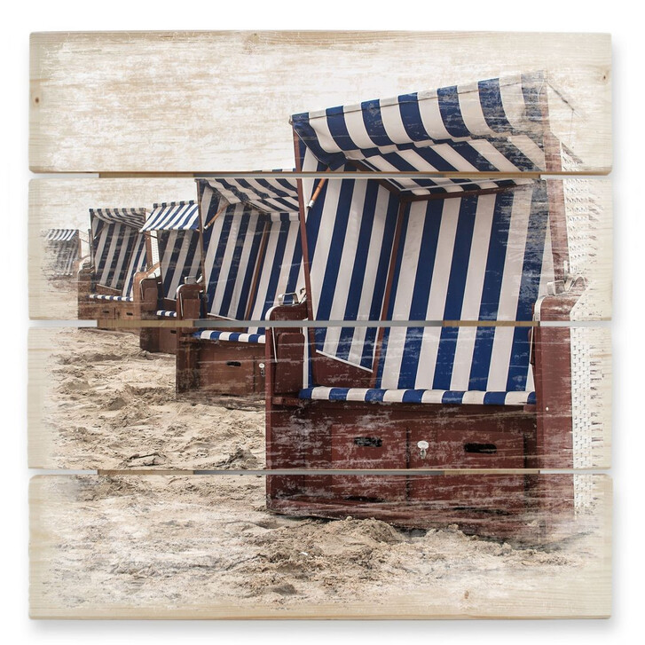 Holzbild Strandkorb auf Norderney - WA132574