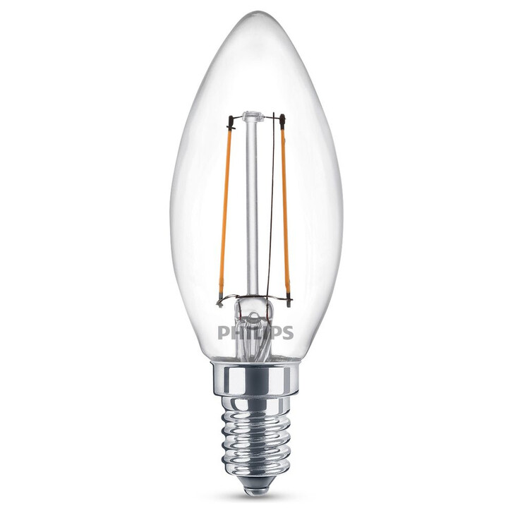 Philips LED Lampe ersetzt 25W, E14 Birne B35. klar, warmweiss, 250 Lumen, nicht dimmbar, 1er Pack Energieklasse A&&