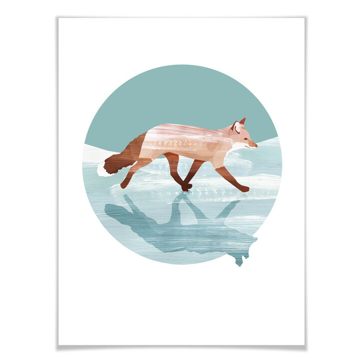 Poster Goed Blauw - Fuchs im Schnee - WA247496