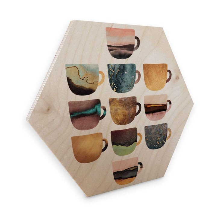 Hexagon - Holz Birke-Furnier - Fredrikkson: Kaffeetassen: Pretty Nature - WA253190