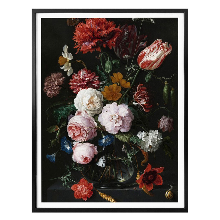 Poster Heem - Stillleben mit Blumen in einer Glasvase - WA257939