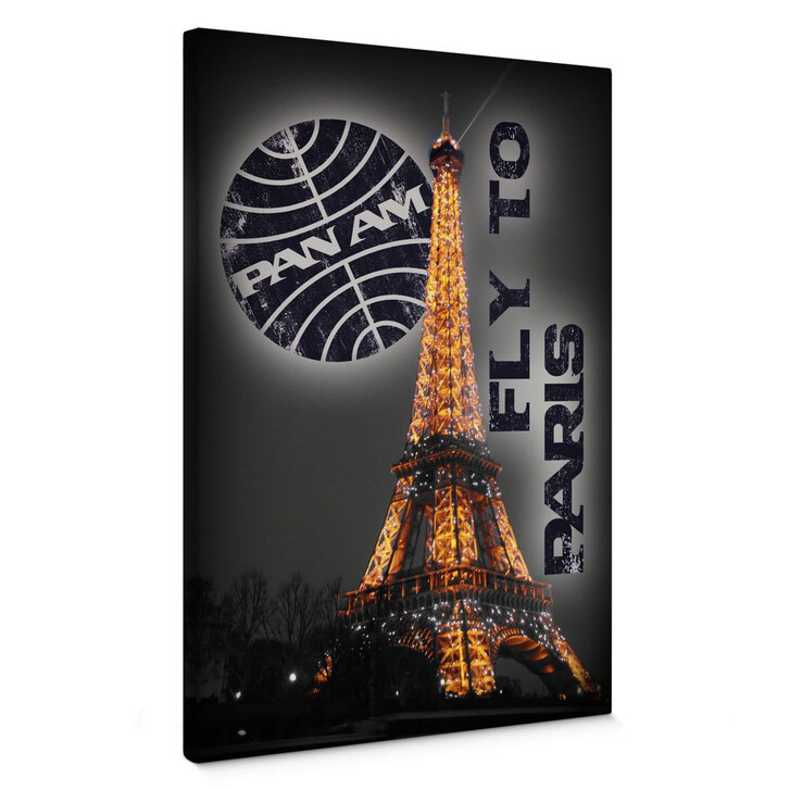 Leinwandbild PAN AM - Paris Eiffelturm beleuchtet - WA235397