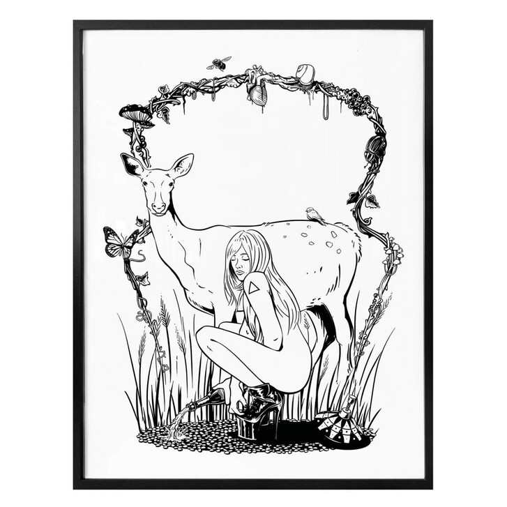 Poster - Drawstore - Deer n Girl - WA156831