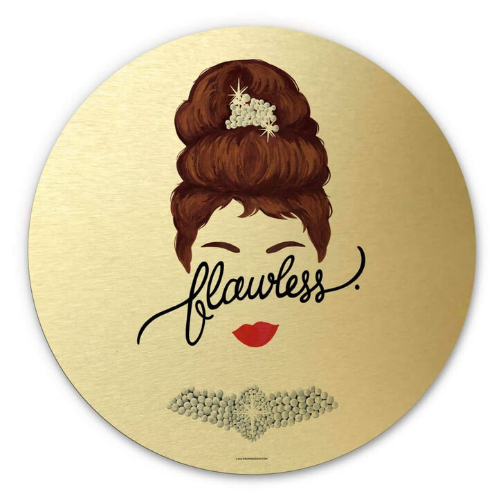 Wandbild Tohmé - Flawless Audrey - Alu-Dibond-Goldeffekt Rund - WA357792