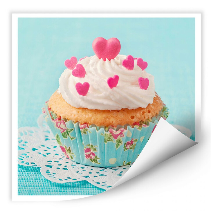 Wallprint Hearts on Cupcake - WA184422
