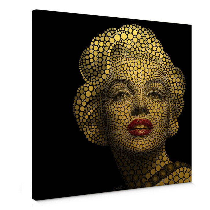 Leinwandbild mit Goldeffekt Ben Heine - Circlism: Marilyn Monroe - WA335362