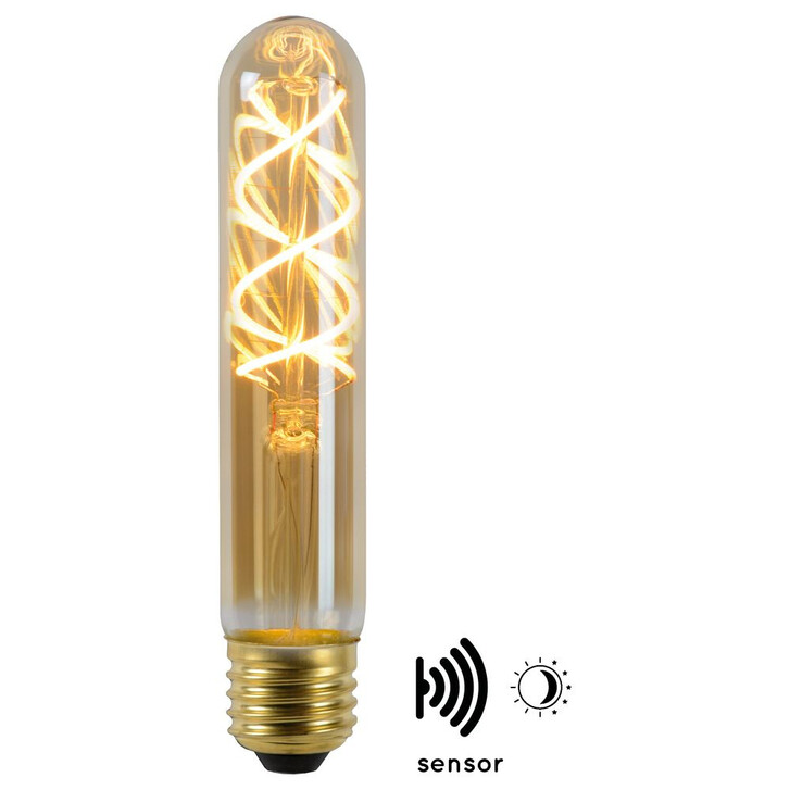 Vintage LED Lampe, Dämmerungssensor, E27. Röhre T32. Filament, 4W, 230lm, 2200K Energieklasse A& - CL117657