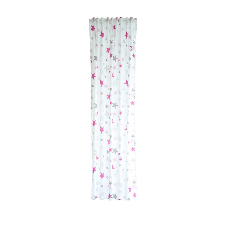 Homing Vorhang mit verdeckten Schlaufen Stars rosa - 1.75 x 1.4m - WA333823