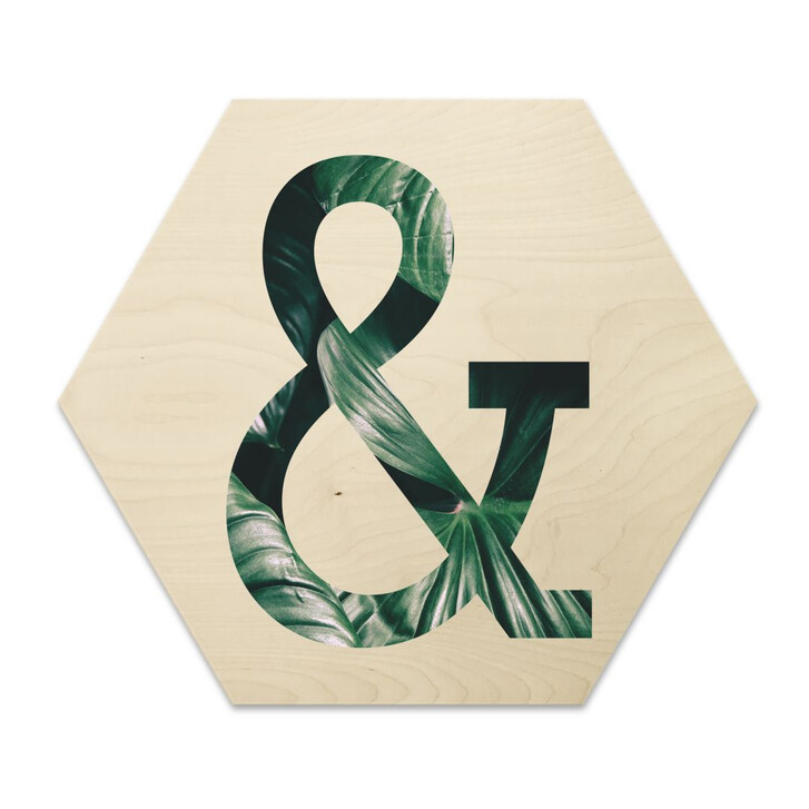 Hexagon - Holz Birke-Furnier - Urban Jungle - Et-Zeichen 02 - WA233307