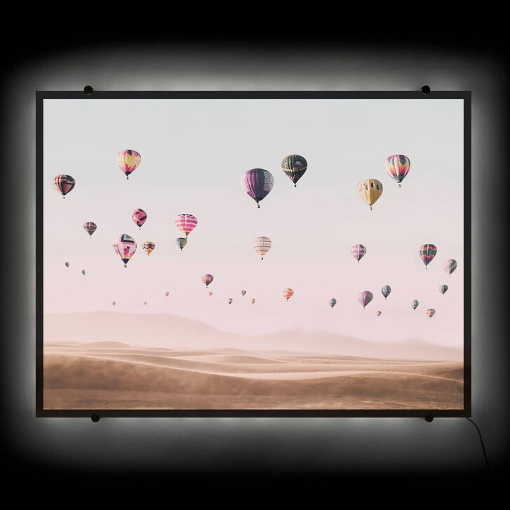 LED Wandbild Sisi & Seb - Heissluftballons - 80x60cm - WA321373