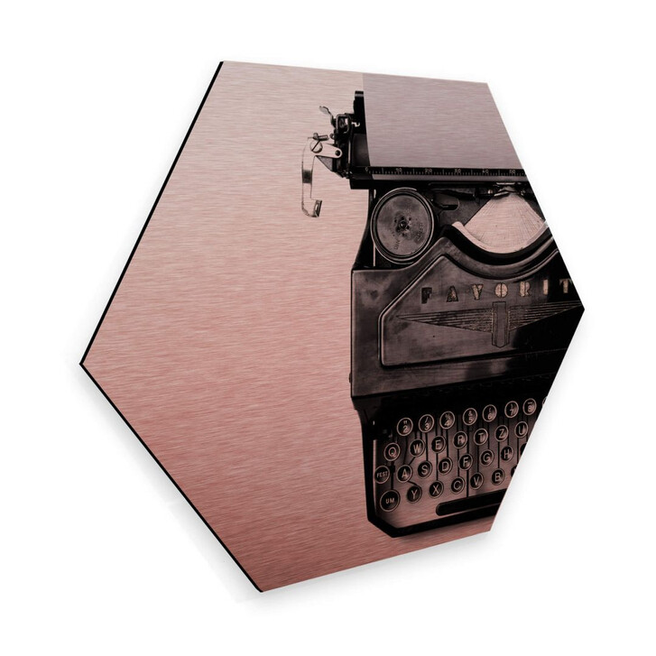 Hexagon - Alu-Dibond Kupfereffekt - Typewriter - WA263052