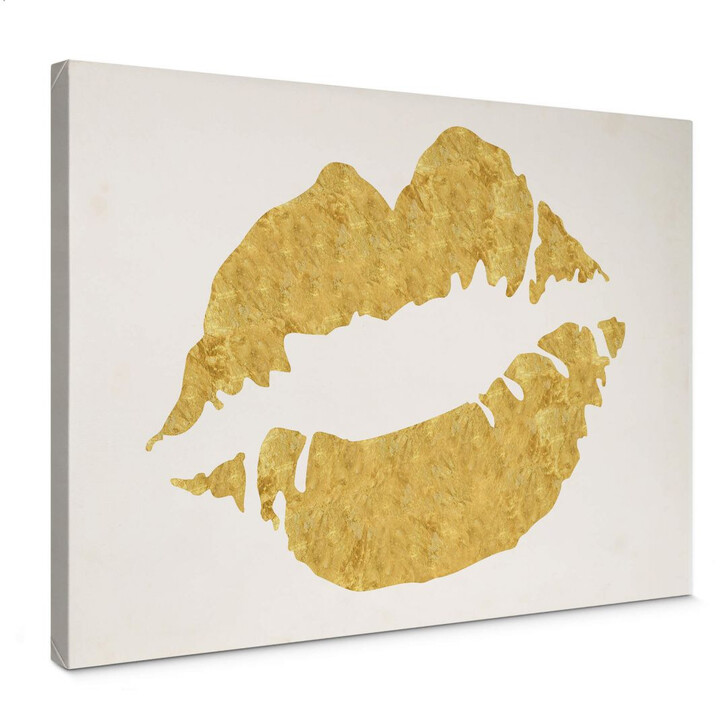 Leinwandbild Gold Lips - WA139519