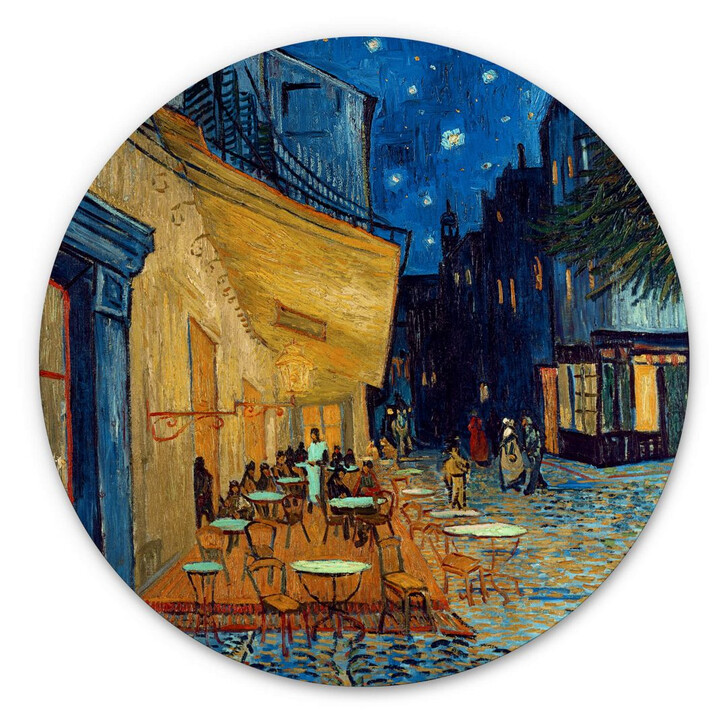 Alu-Dibond van Gogh - Café Terrasse am Abend - Rund - WA345049