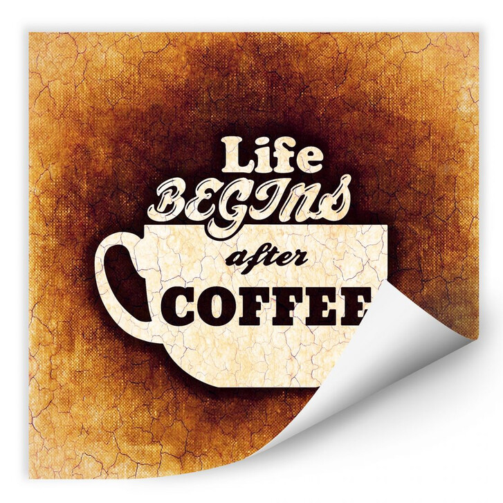 Wallprint Life begins after Coffee 02 - WA185845