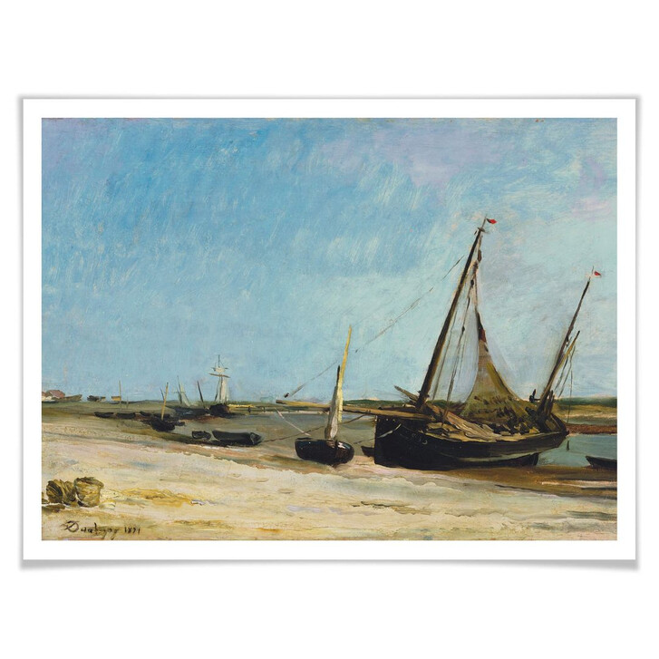 Poster Daubigny - Boote am Strand von Ètaples - WA257169