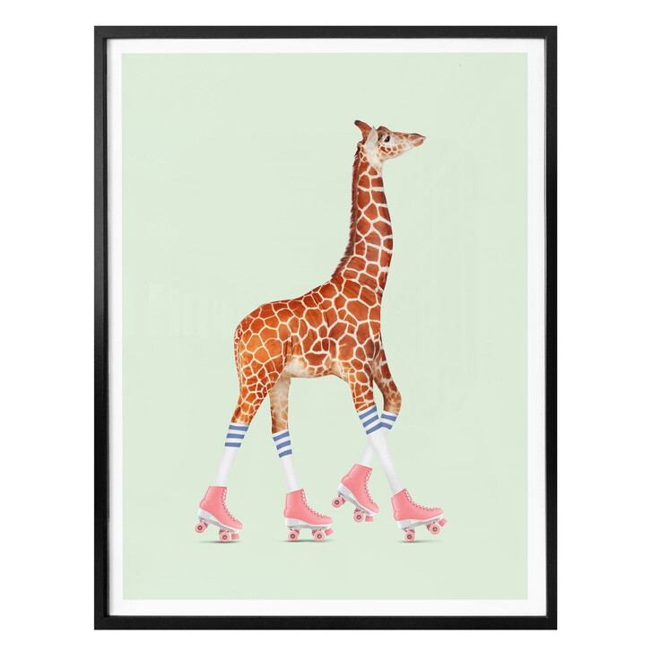 Poster Loose – Rollerskating Giraffe - WA281750